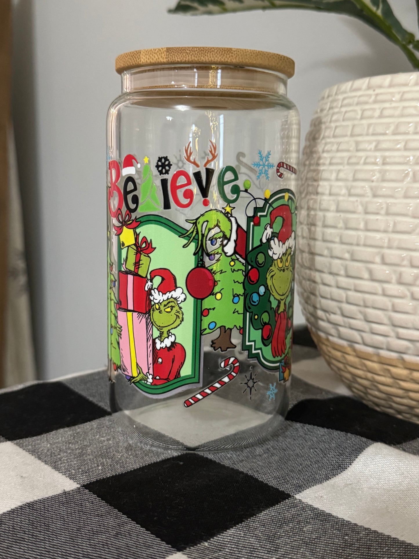 Believe in Whoville 16 oz glass cup