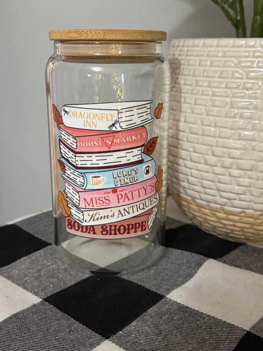 Gilmore Girls Books 16 oz glass cup