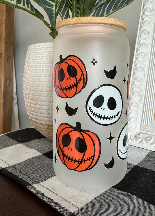 Halloween Theme 16oz Glass Cup