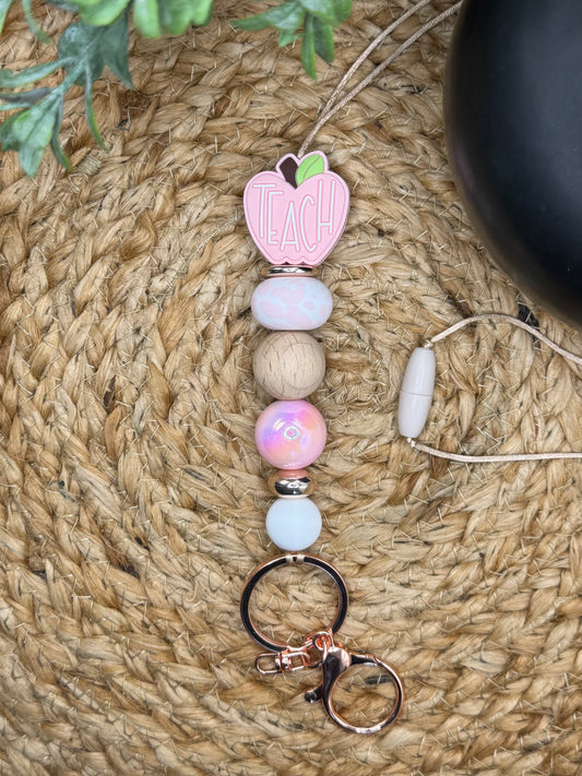 Blush Pink Teach Lanyard