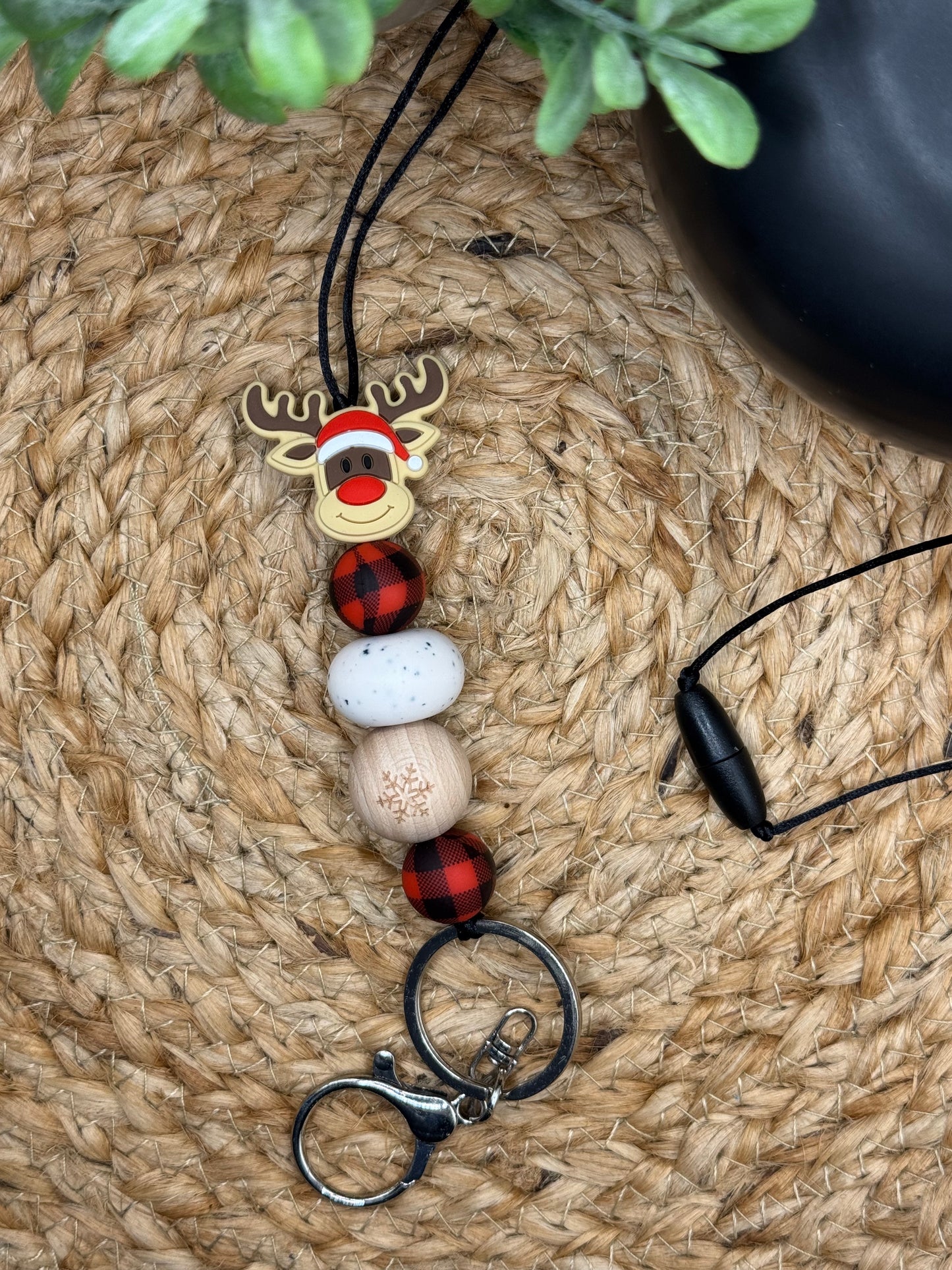 Rudolph with Snowflake wood bead