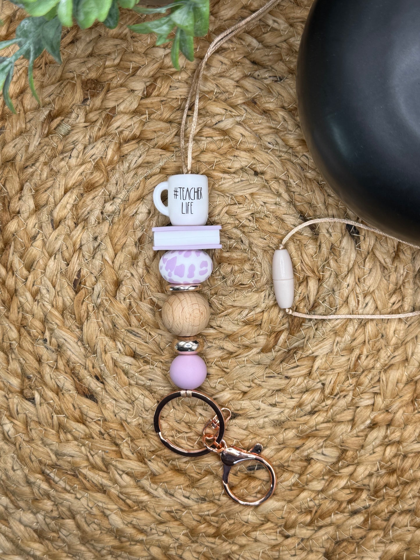 Lilac Teacher Life Mug Lanyard